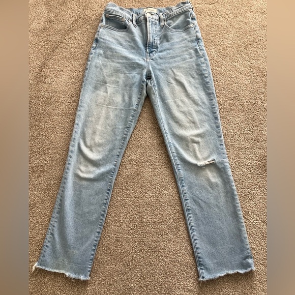 Madewell Light Wash High Rise The Perfect Vintage Jean Raw Hem Size 25 - Picture 1 of 11